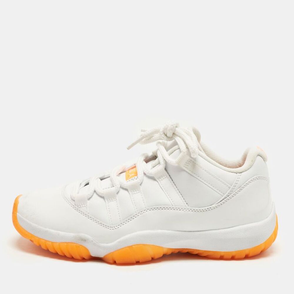 Air Jordans Jordan 11 Retro Citrus  Size 38.5 White Leather And Patent Low Top